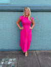 Falling For You Hot Pink Midi Dress (S-3XL)