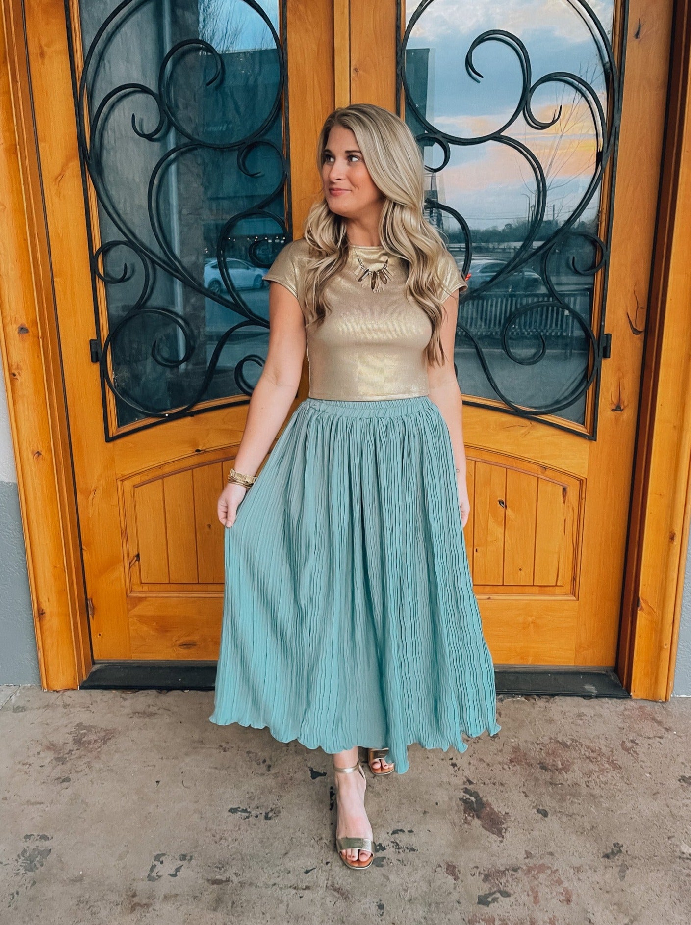 Follow The Flow Midi Skirt – The Sassy Owl Boutique