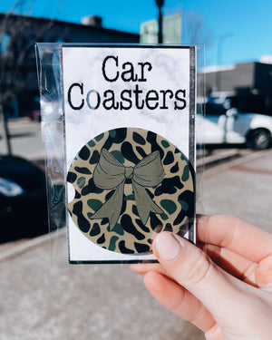 Camo Bow Car Coasters