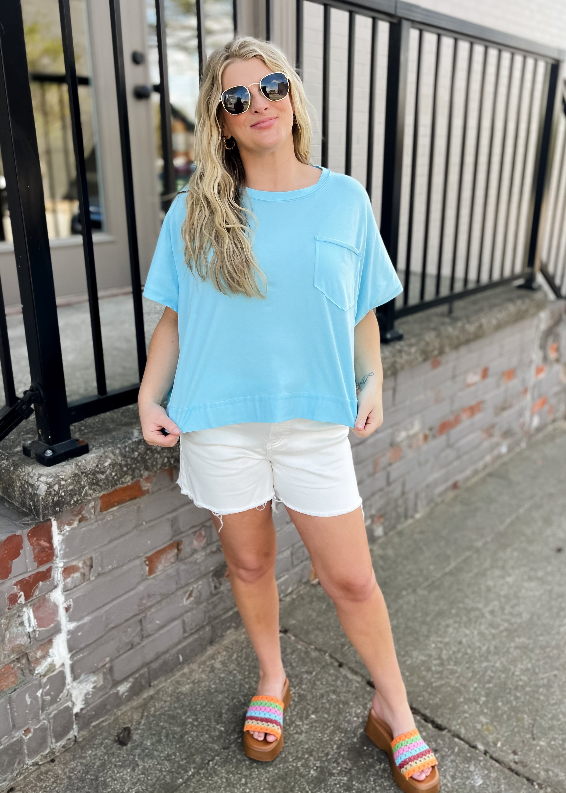 Somewhere Sunny Pocket Tee