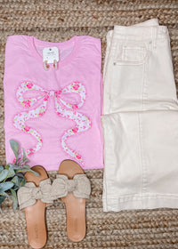 Floral Bow Graphic Tee (S-2XL)