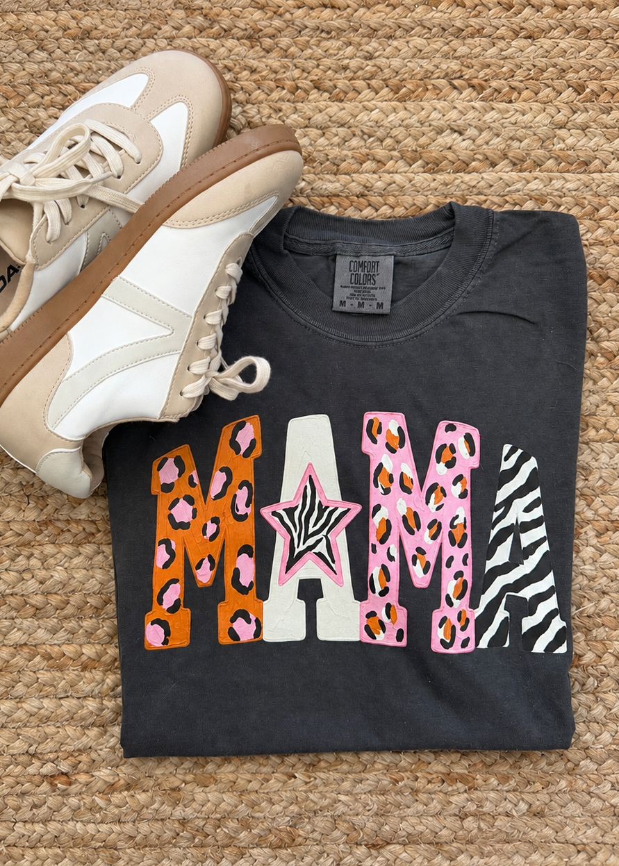 Mama Animal Print Graphic Tee (S-2XL)