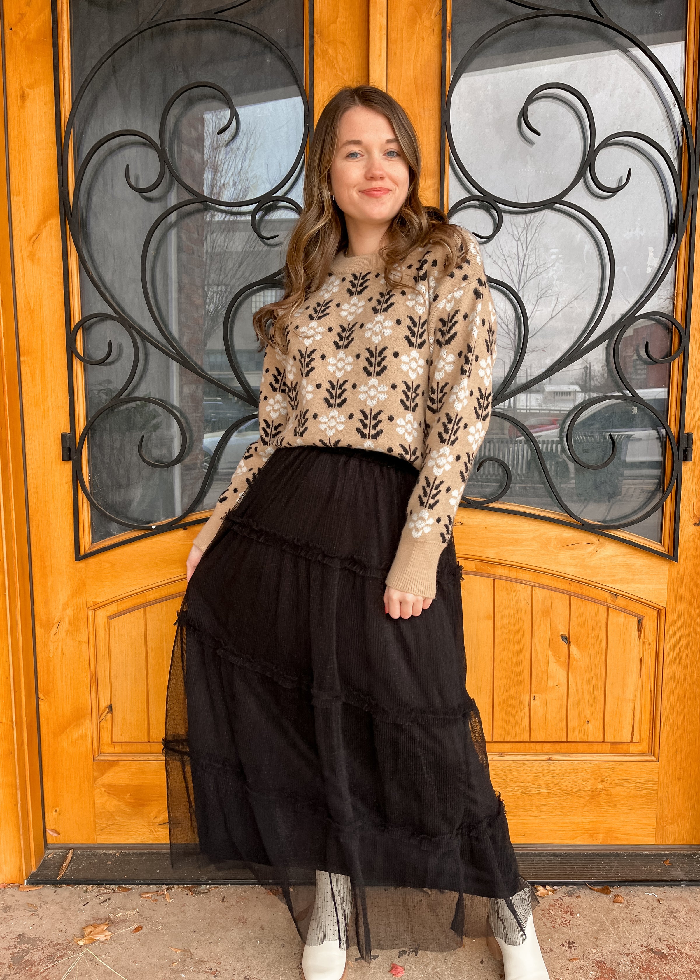 Say It Sweetly Tulle Tiered Midi Skirt