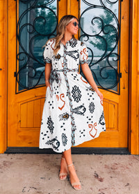 Write Me Back Button Down Midi Dress