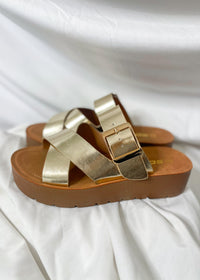 Find Your Pace Gold Sandals