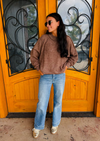 No Place Like Home Mock Neck Fleece Sweater