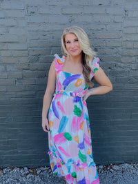 Watercolor Masterpiece Midi Dress