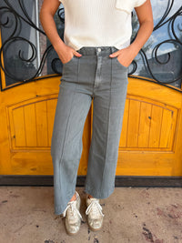 To The Left High Rise Wide Leg Jean - Ash Black