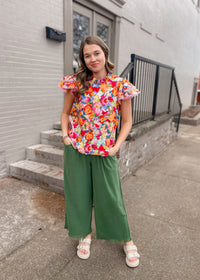 Sweet On You Green Linen Pants