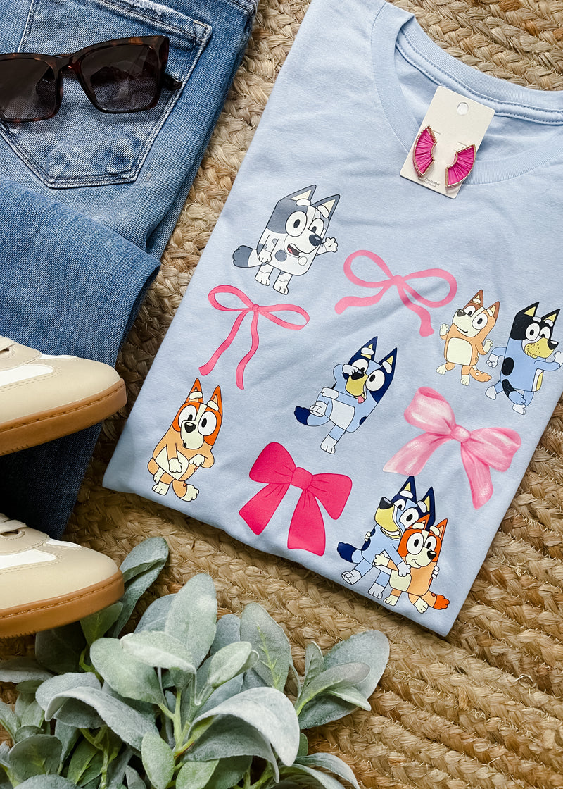 Bluey Bow Grid Graphic Tee (S-2XL)