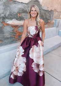 Pressed Petals Strapless Maxi Dress