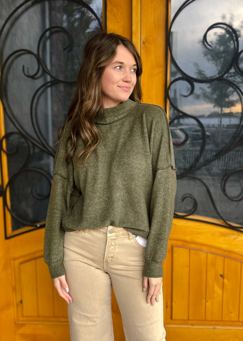 Run The Show Turtle Neck Fleece Sweater