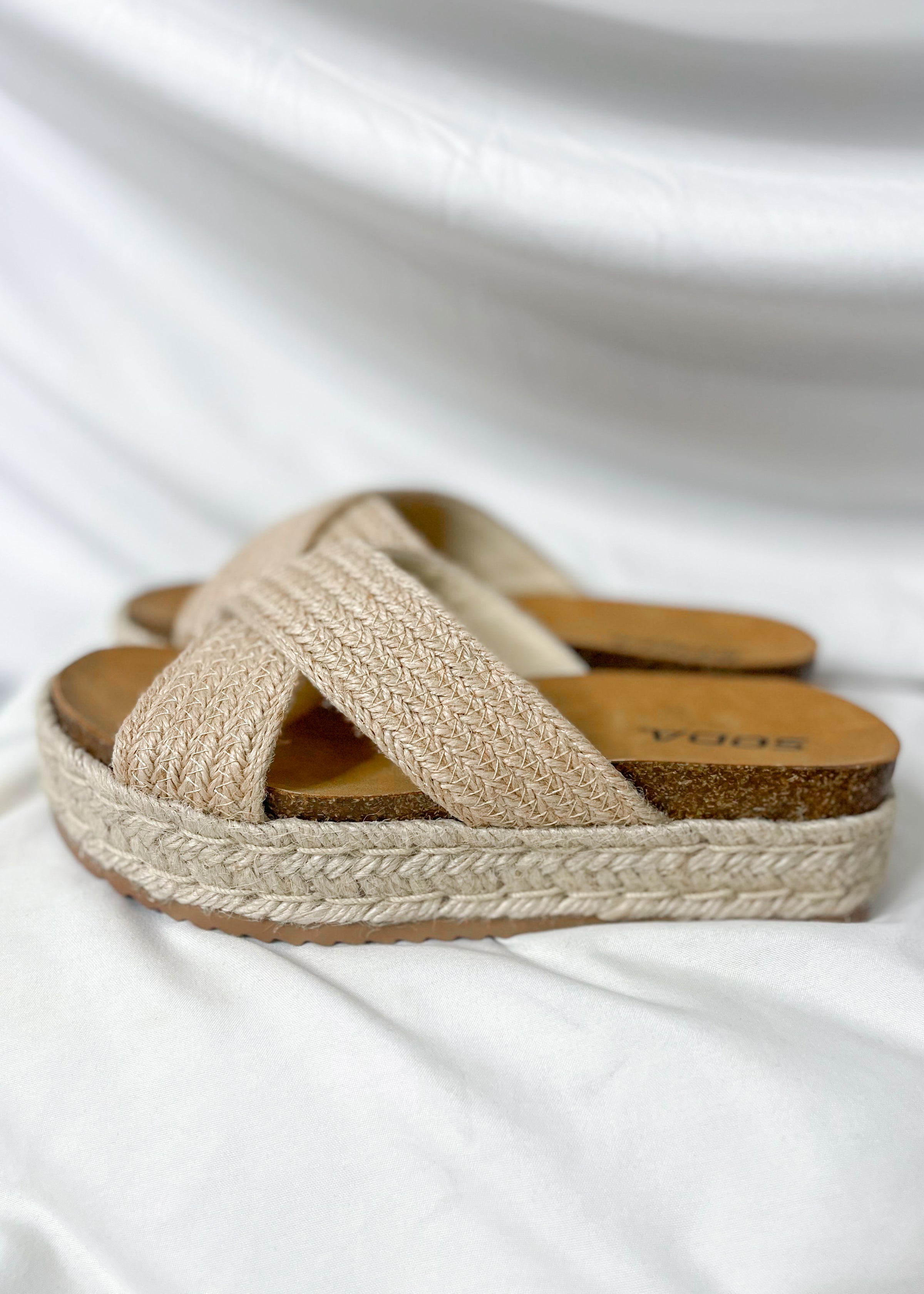Coastal Serenity Natural Platform Sandals
