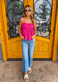 I Have Plans Tummy Control Crop Wide Leg - Medium Wash Risen Jeans