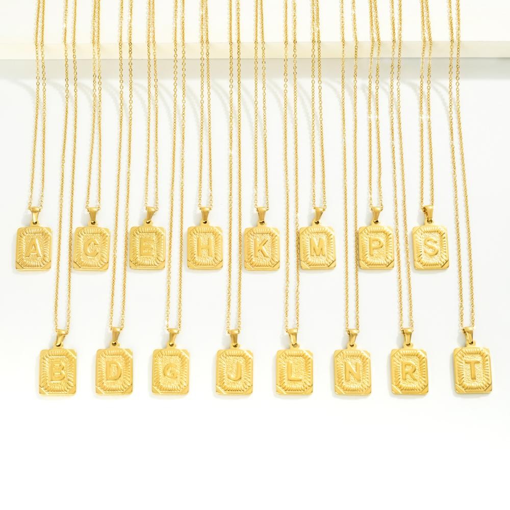 Gold Charm Initial Necklace