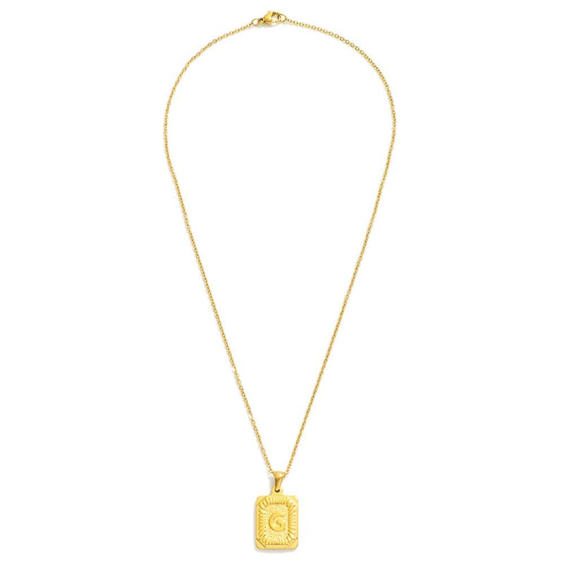 Gold Initial Chain Link Necklace