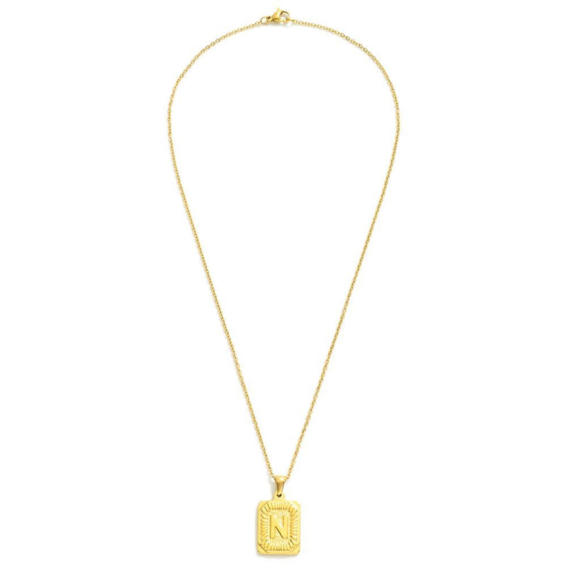 Gold Initial Chain Link Necklace