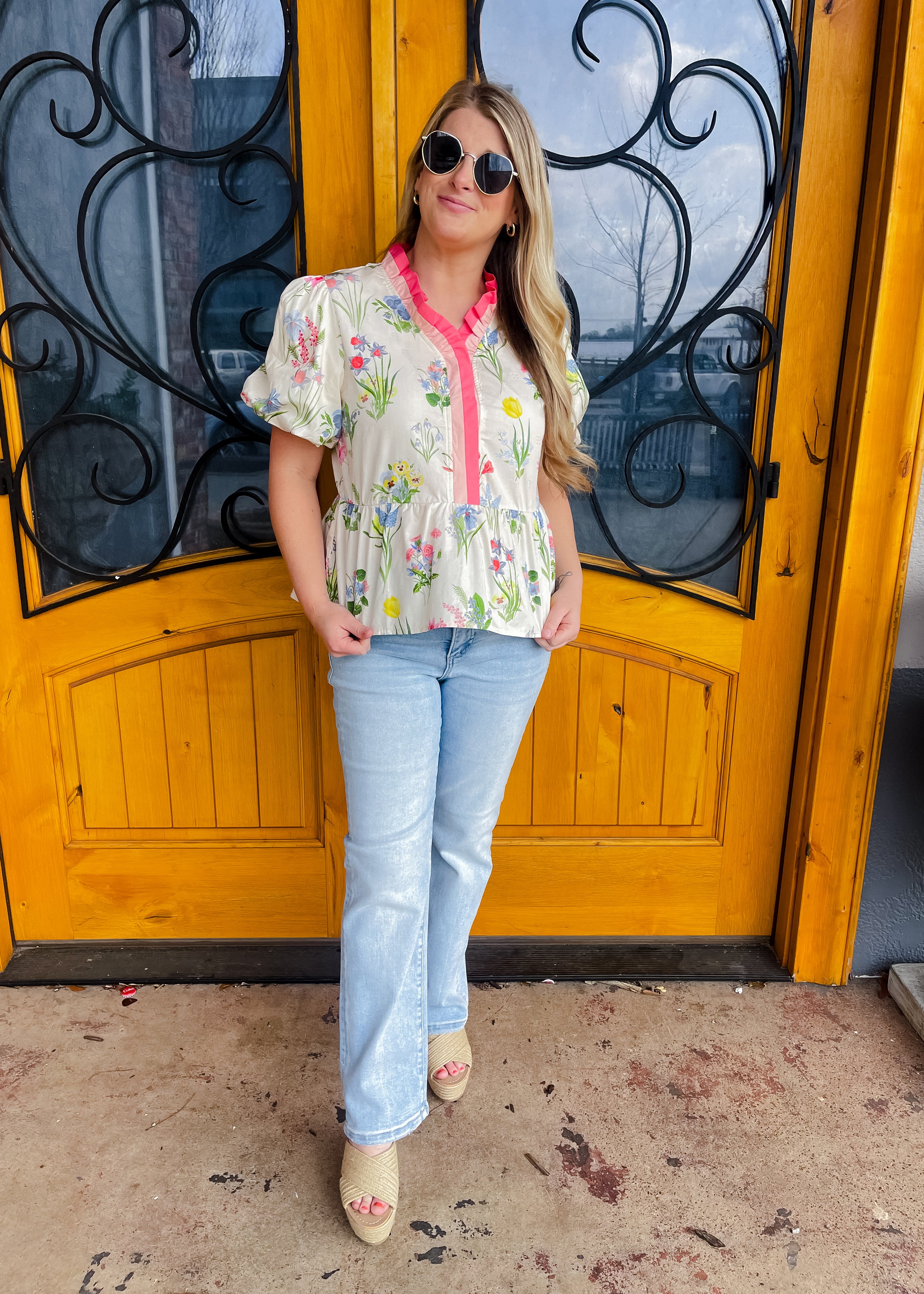 Let's Catch Up Peplum Top