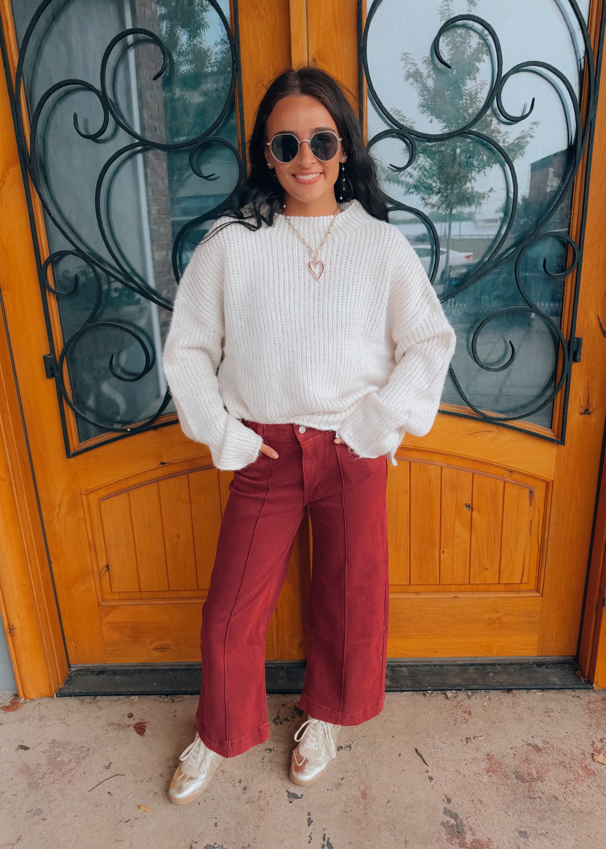 Stay With Me Mock Neck Knit Sweater