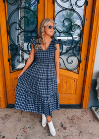 Harbor Plaid Midi Dress