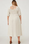 Fine Example Oatmeal Linen Dress (1X-3XL)