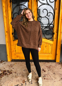 Life's Twists Fleece Oversized Line Detail Sweater