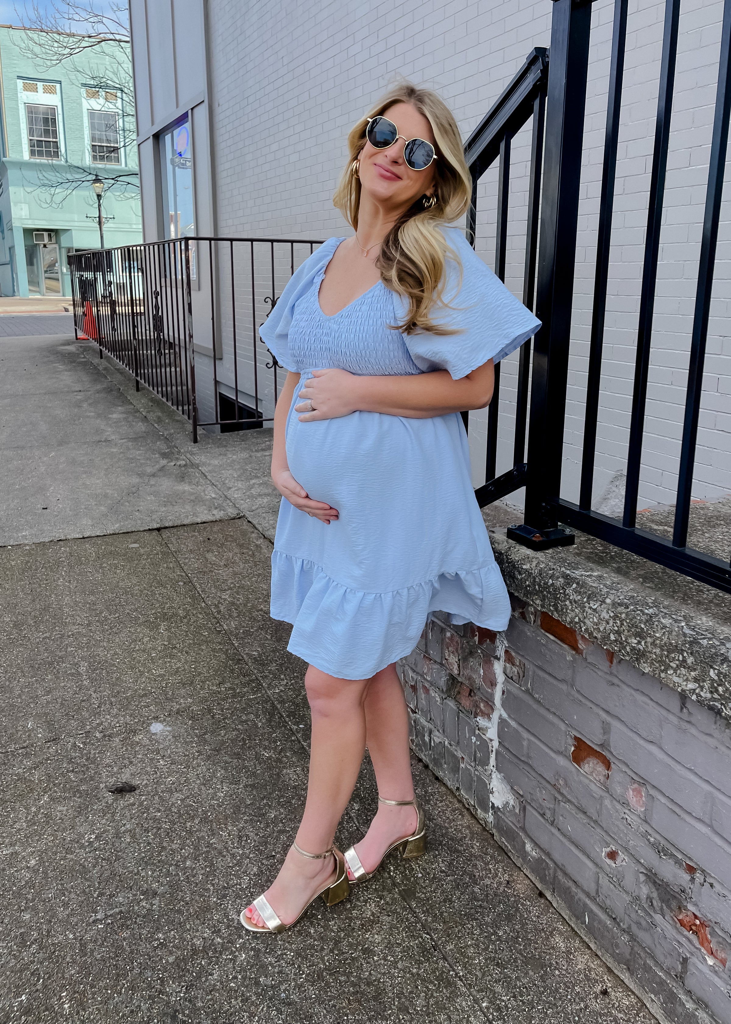 Made for Lovely Days Smocked Mini Dress- Powder Blue