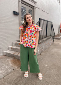 Sweet On You Green Linen Pants