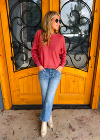 Great Expectations Front Seam Round Neck Sweater