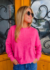 Finally My Time Oversized Fleece Pocket Sweater