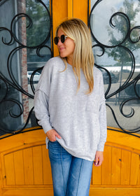 Finally My Time Oversized Fleece Pocket Sweater