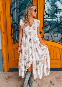 Painted Passage Midi Dress- Blush