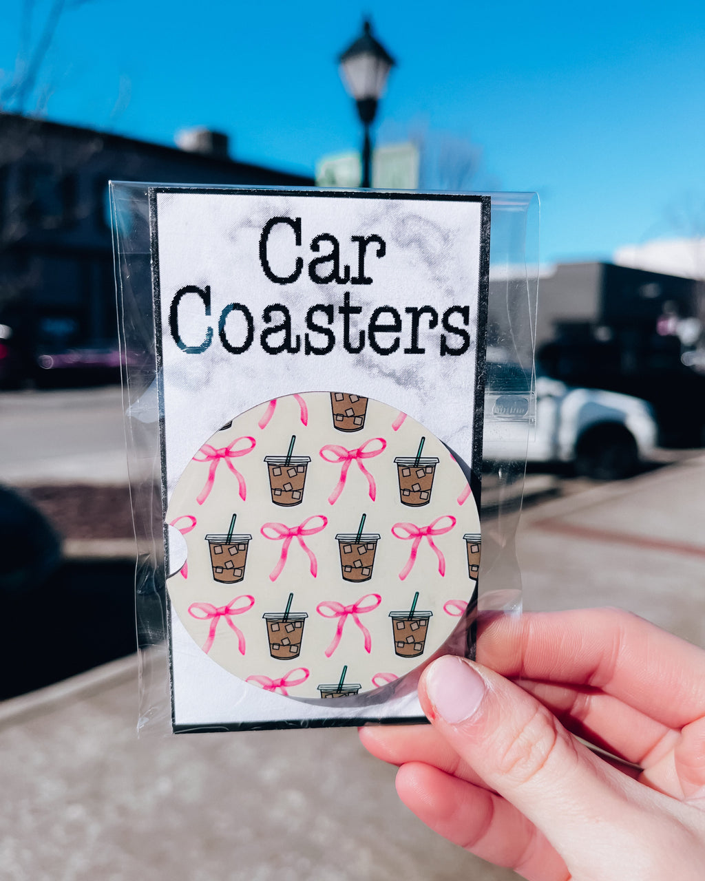 Girly Iced Coffee Car Coasters