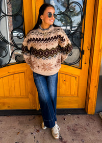 Winter Fair Mock Neck Knit Sweater