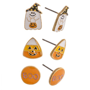 Boo Ghost and Candy Corn Earring Set