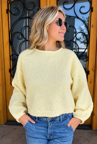 Legendary Lovers Fuzzy Knit Sweater - Yellow