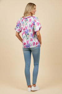 The Sweetest Detail Floral Crochet Trim Top