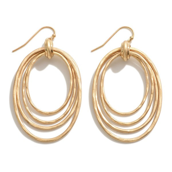 Gold Tapered Circular Drop Earrings