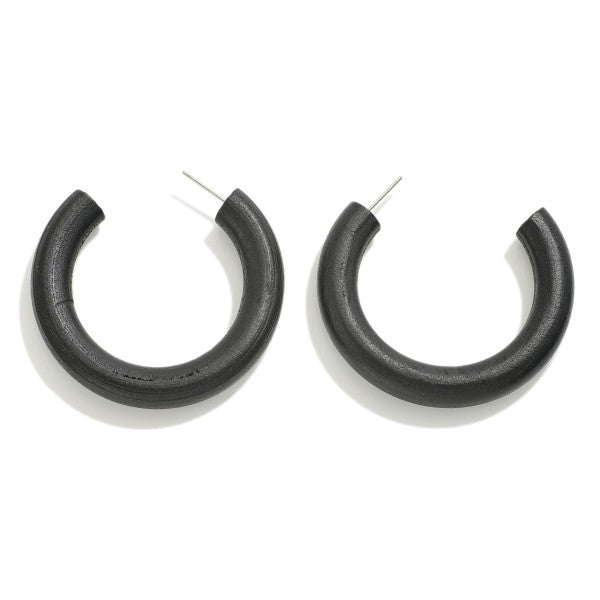 Chunky Black Hoop Earrings