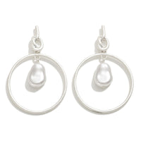 Circular Drop Pearl Earrings