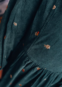 The Way It Flows Embroidered Corduroy Mini Dress