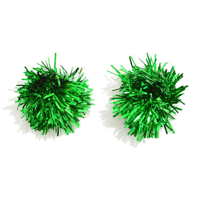 Tinsel Pom Pom Earrings