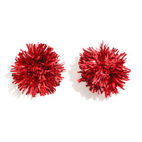 Tinsel Pom Pom Earrings