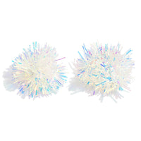 Tinsel Pom Pom Earrings