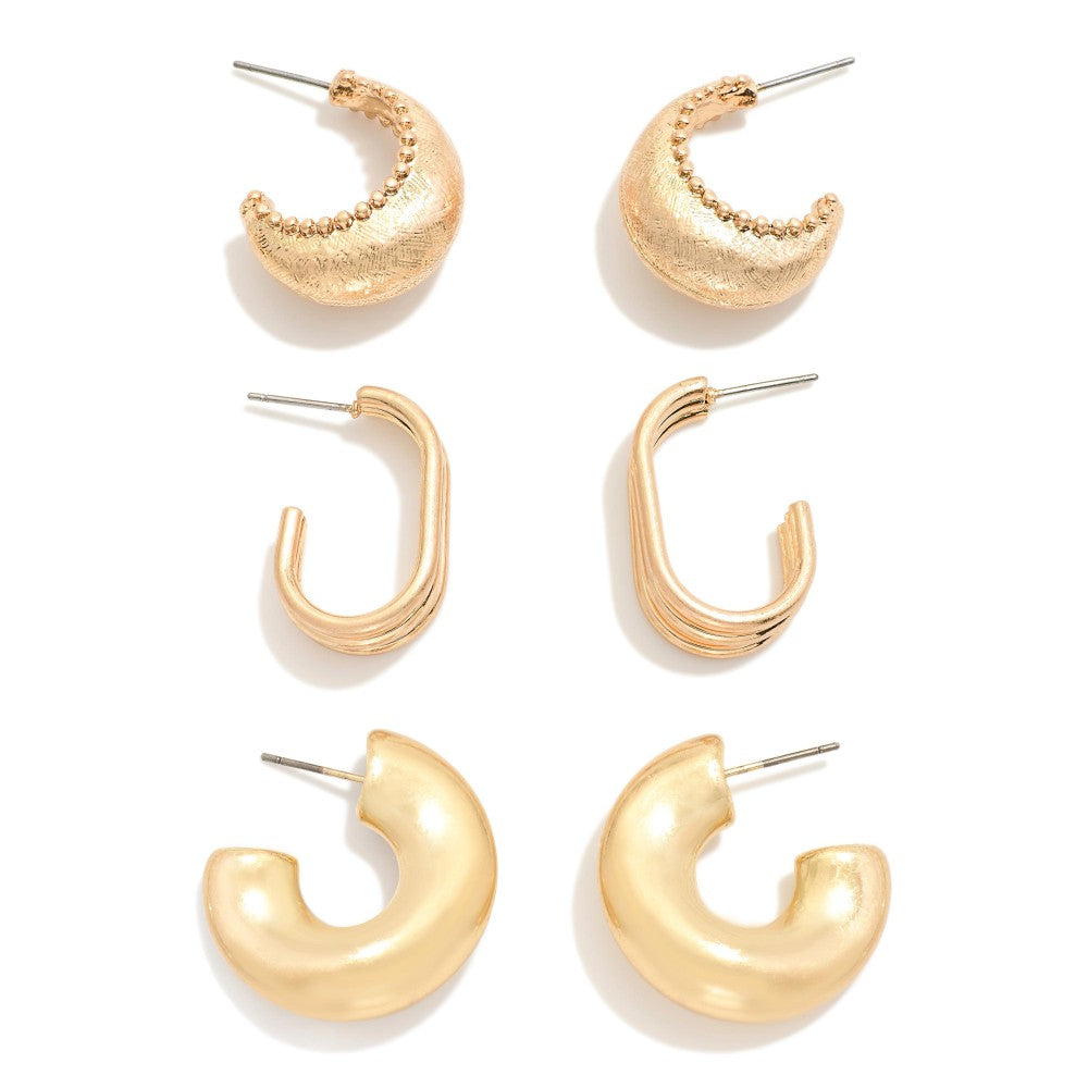 Gold Metal Tone Hoops