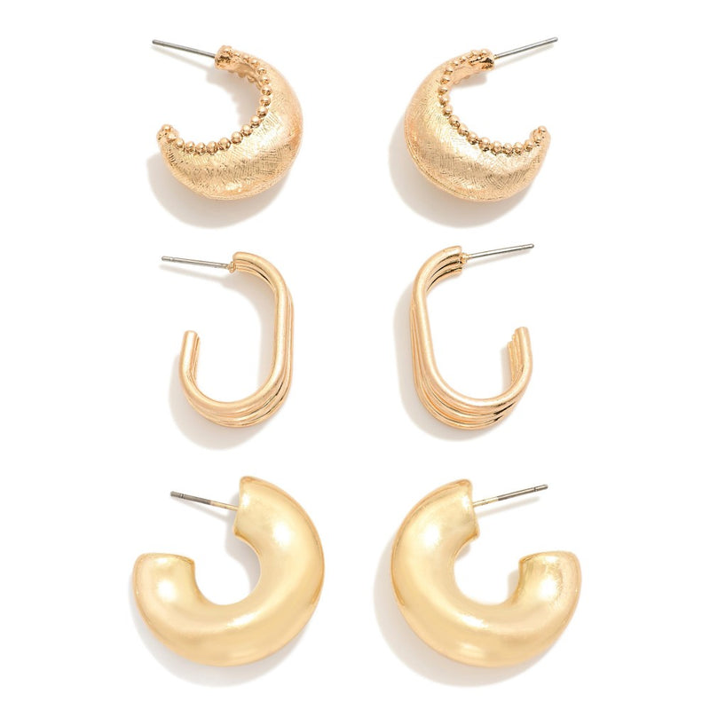 Gold Metal Tone Hoops