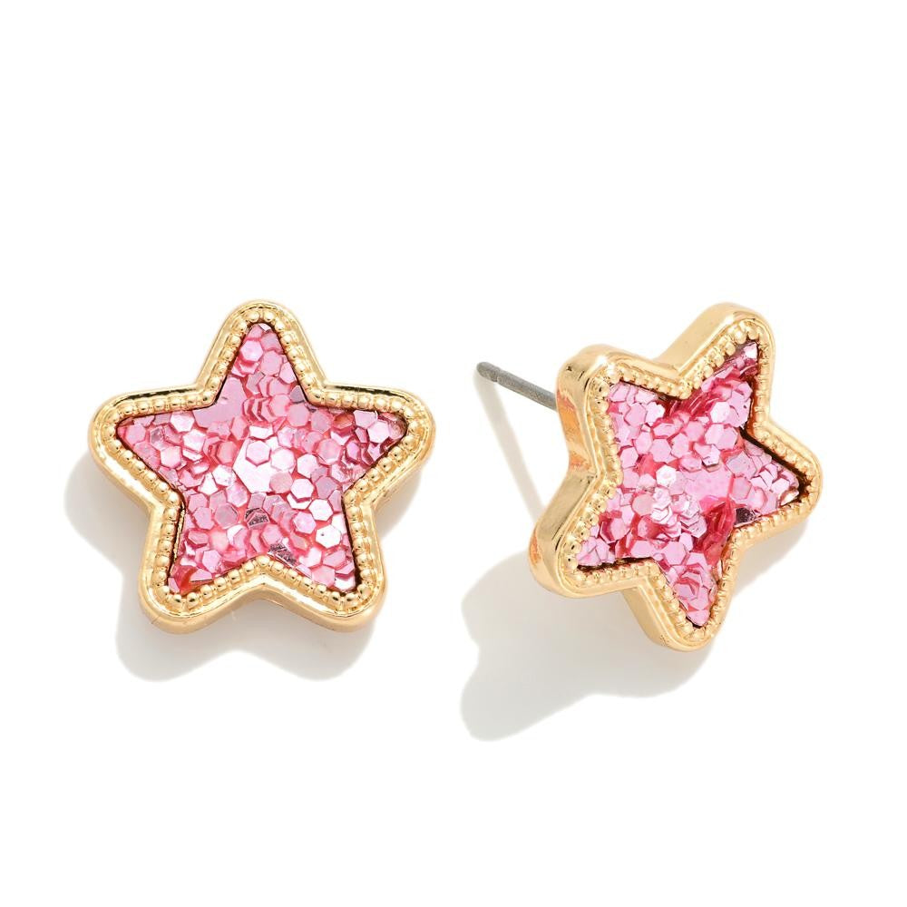 Pink Star Studs