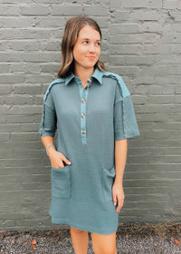 By The Book Waffle Knit Dress