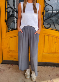Steal The Show Charcoal Linen Pants