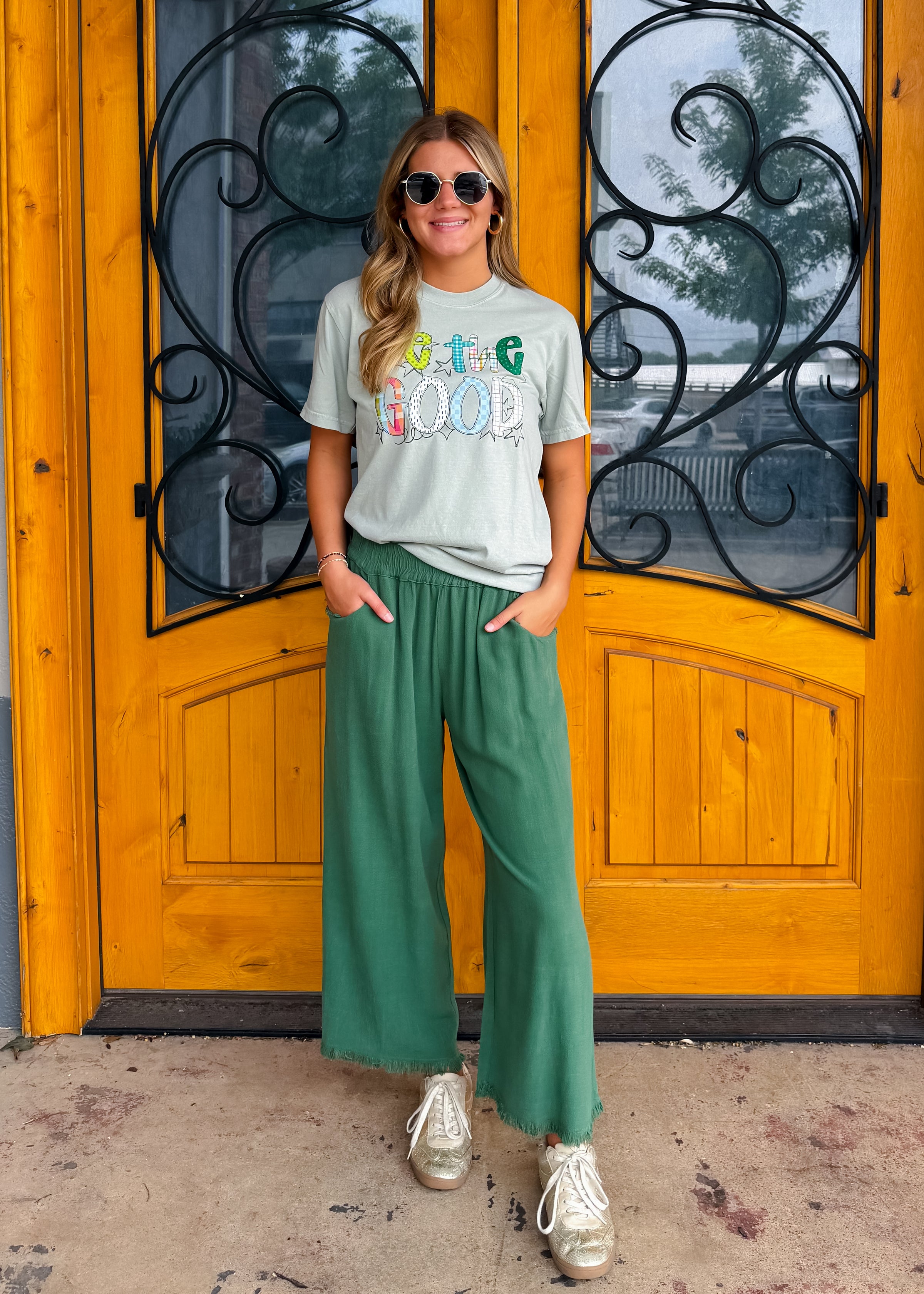 Sweet On You Green Linen Pants